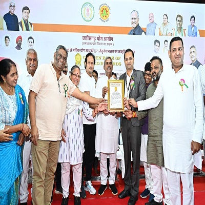 Chhattisgarh Yoga Commission’s name is registered in the Golden Book of World Records