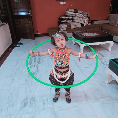 3 year old Lovya Maheshwari made world record by doing most hula hoops in one minute