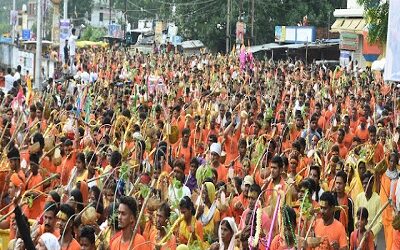 The huge Kavad Yatra organized in Sanskardhani Jabalpur is registered in the Golden Book of World Records