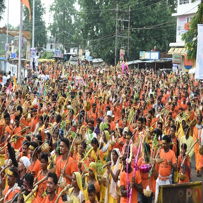 The huge Kavad Yatra organized in Sanskardhani Jabalpur is registered in the Golden Book of World Records