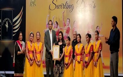 The students of Nrityarangam Dance Academy created a world record by performing 2000 rotations and various postures during Kathak dance