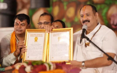 Pandit Pradeep Mishra Ji’s Shiv Mahapuran Katha Creates Golden Book of World Records in Bhilai